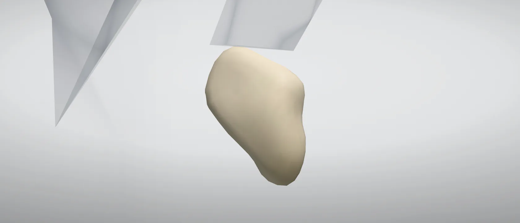 Accessory carpal bone (Os carpi accessorium) of the horse, left side: a three-quarter view of the bone.