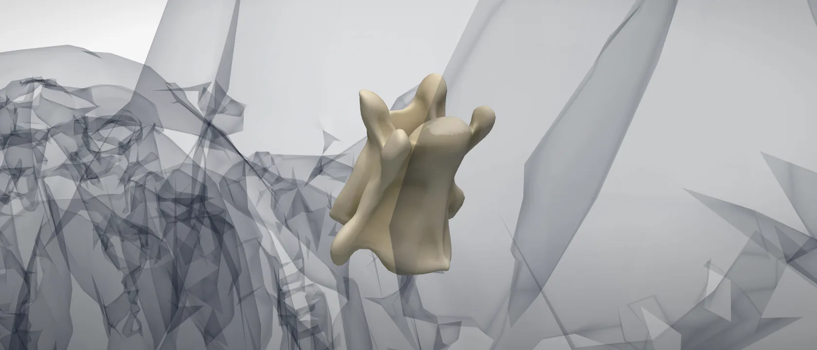 Cervical vertebra 4 (Vertebra cervicalis IV) of the horse: a three-quarter view of the bone.