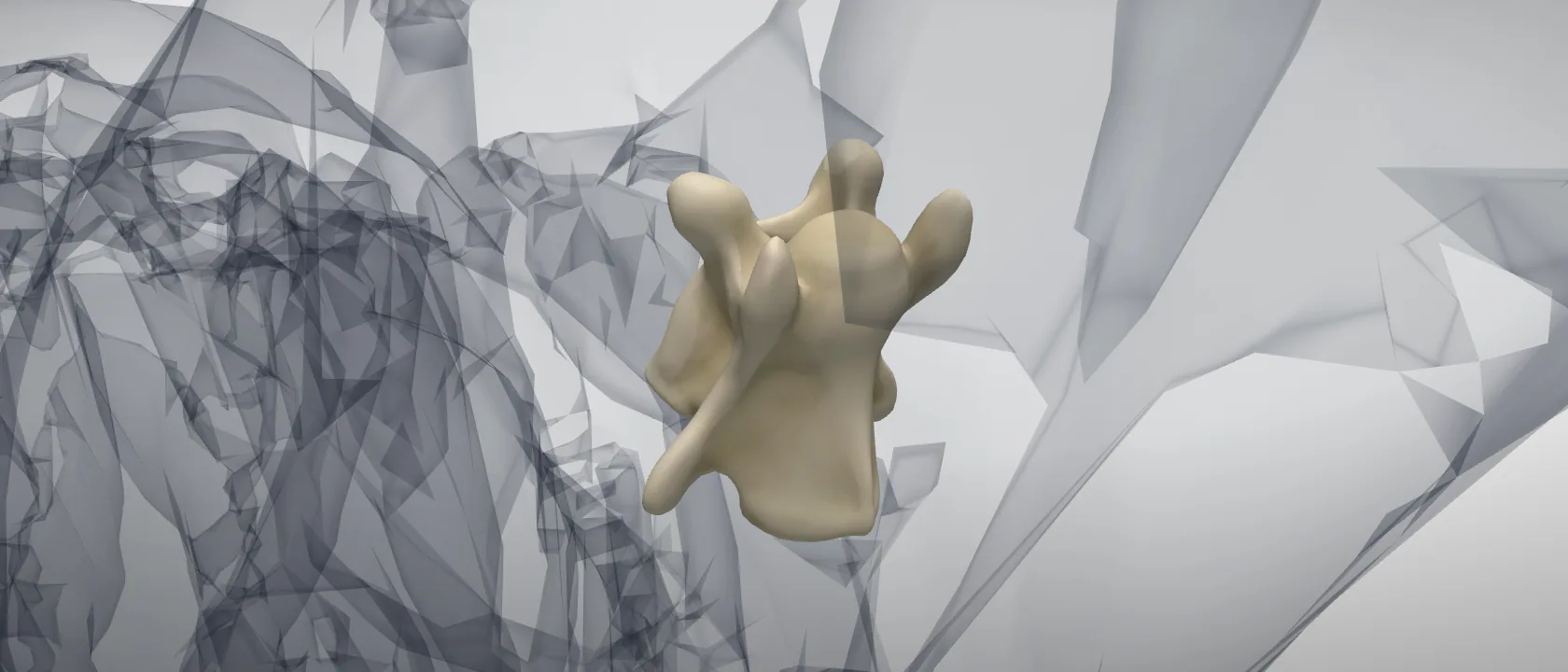 Cervical vertebra 5 (Vertebra cervicalis V) of the horse: a three-quarter view of the bone.