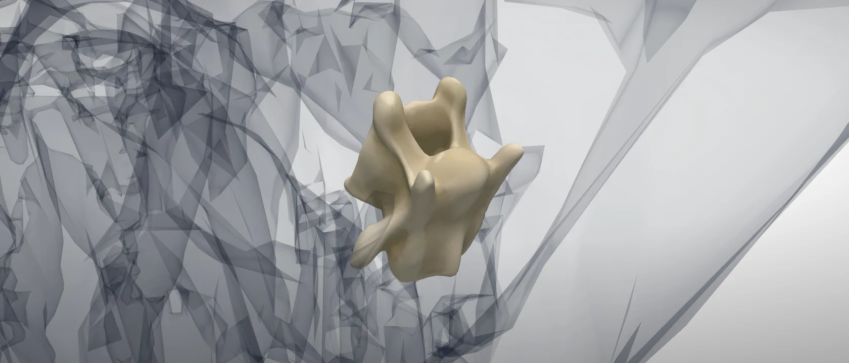 Cervical vertebra 6 (Vertebra cervicalis VI) of the horse: a three-quarter view of the bone.