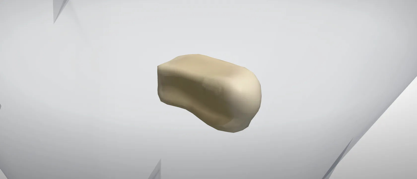 Intermedium carpal bone (Os carpi intermedium) of the horse, left side: a three-quarter view of the bone.