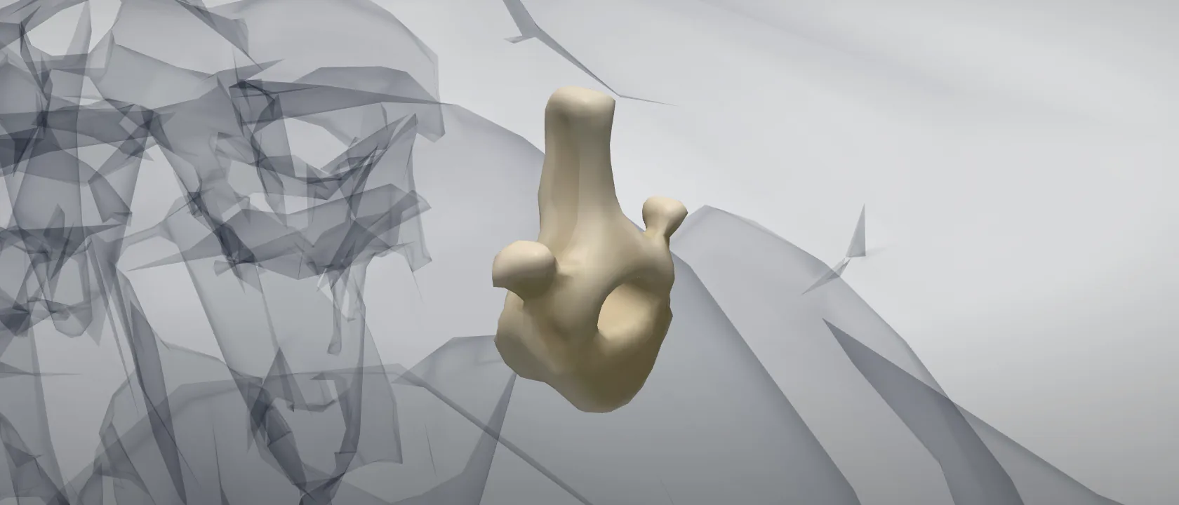 Thoracic vertebra 15 (Vertebra thoracica XV) of the horse: a three-quarter view of the bone.