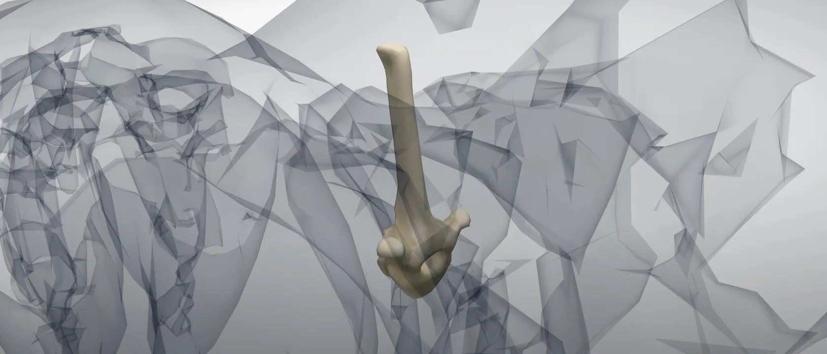 Thoracic vertebra 5 (Vertebra thoracica V) of the horse: a three-quarter view of the bone.