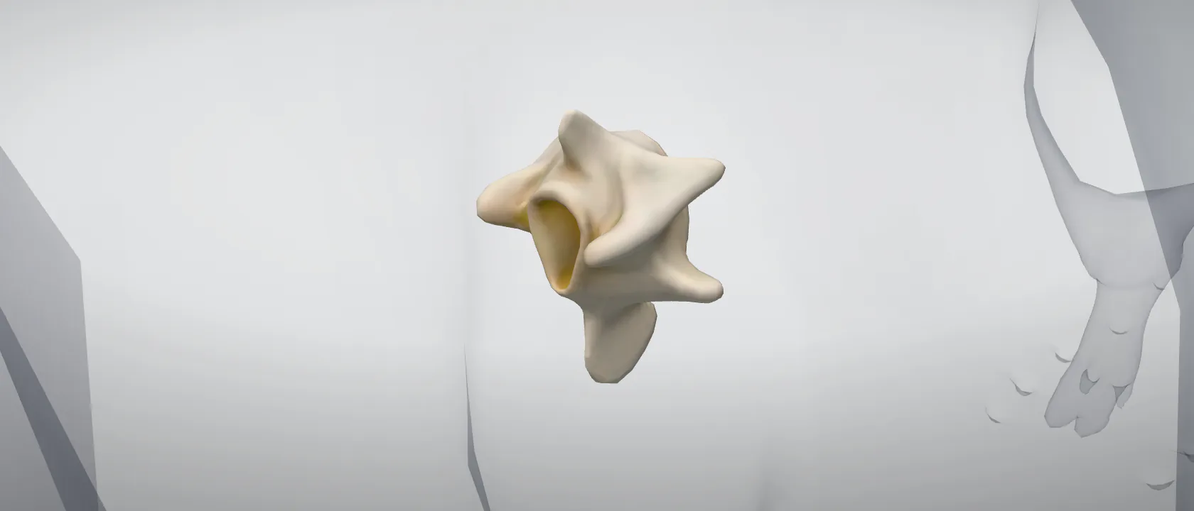 Cervical vertebra 5 (Vertebra cervicalis V) of the pig: a three-quarter view of the bone.
