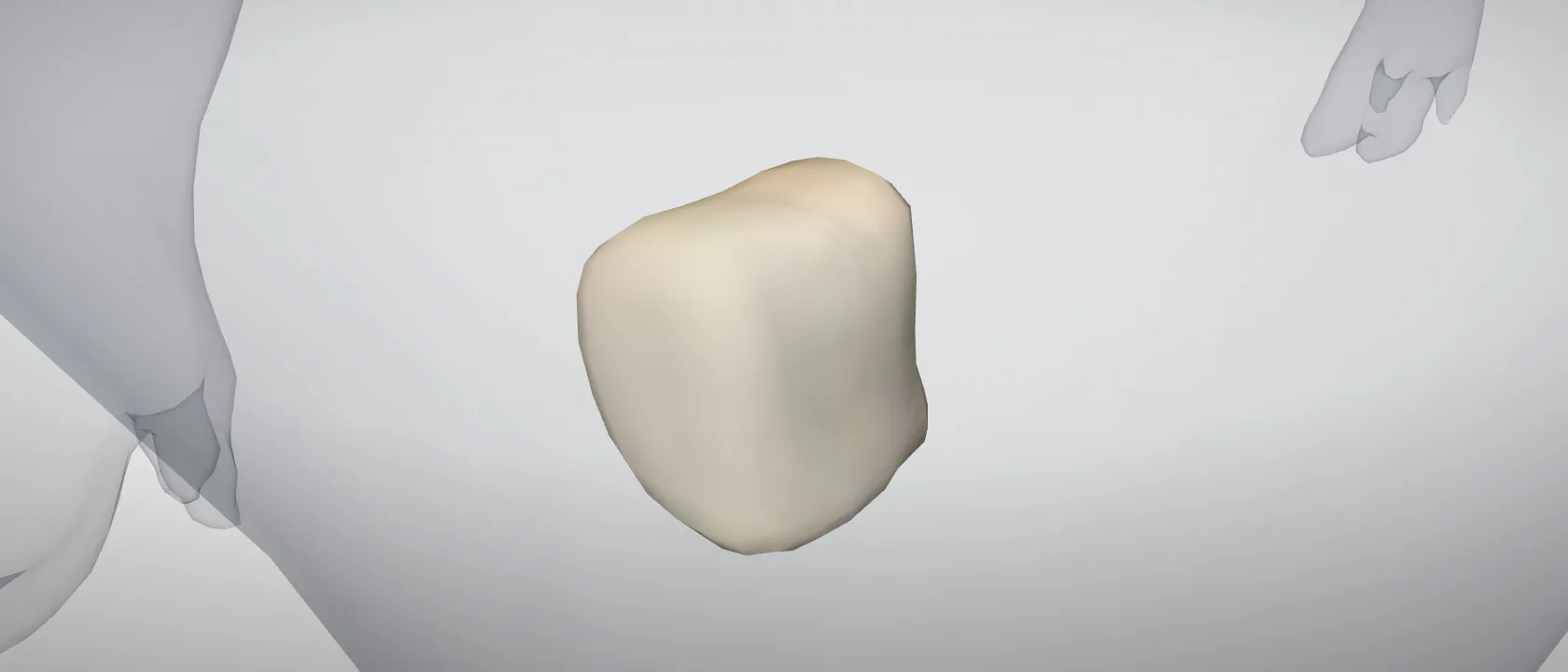 Fourth carpal bone (Os carpale IV) of the pig, left side: a three-quarter view of the bone.