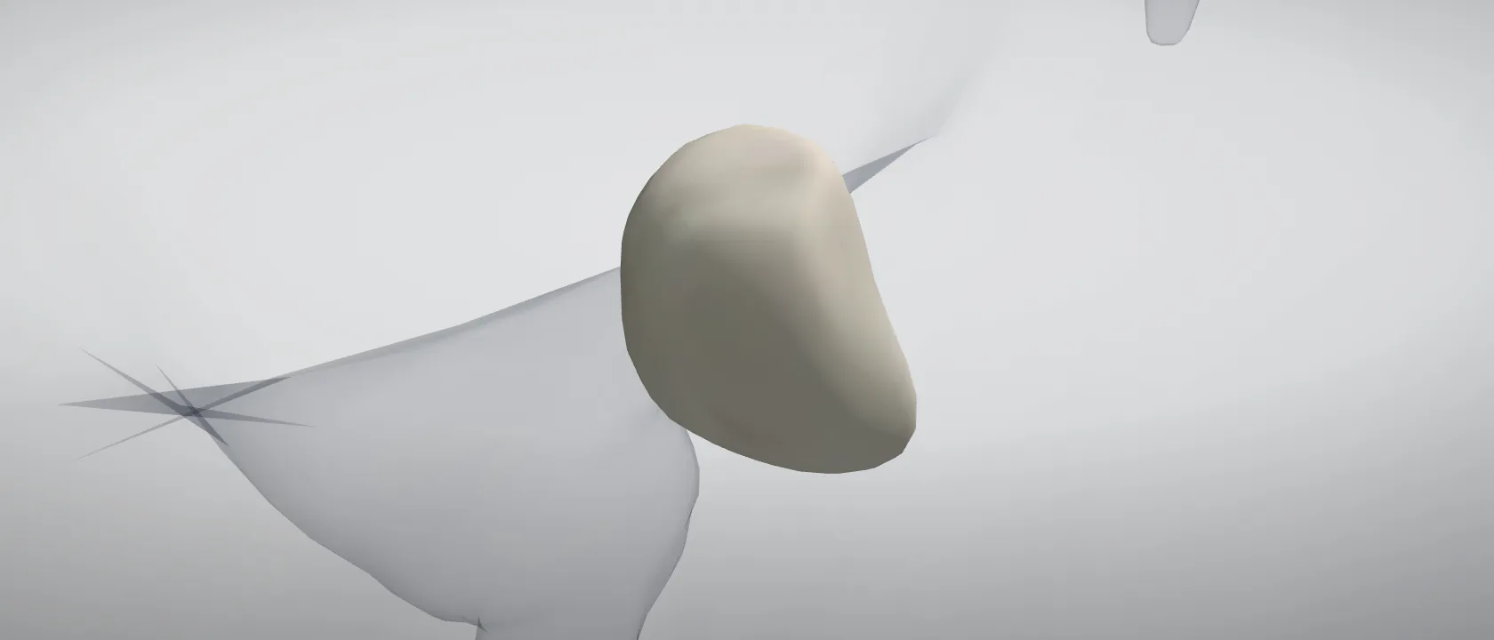 Patella of the pig, left side: a three-quarter view of the bone.