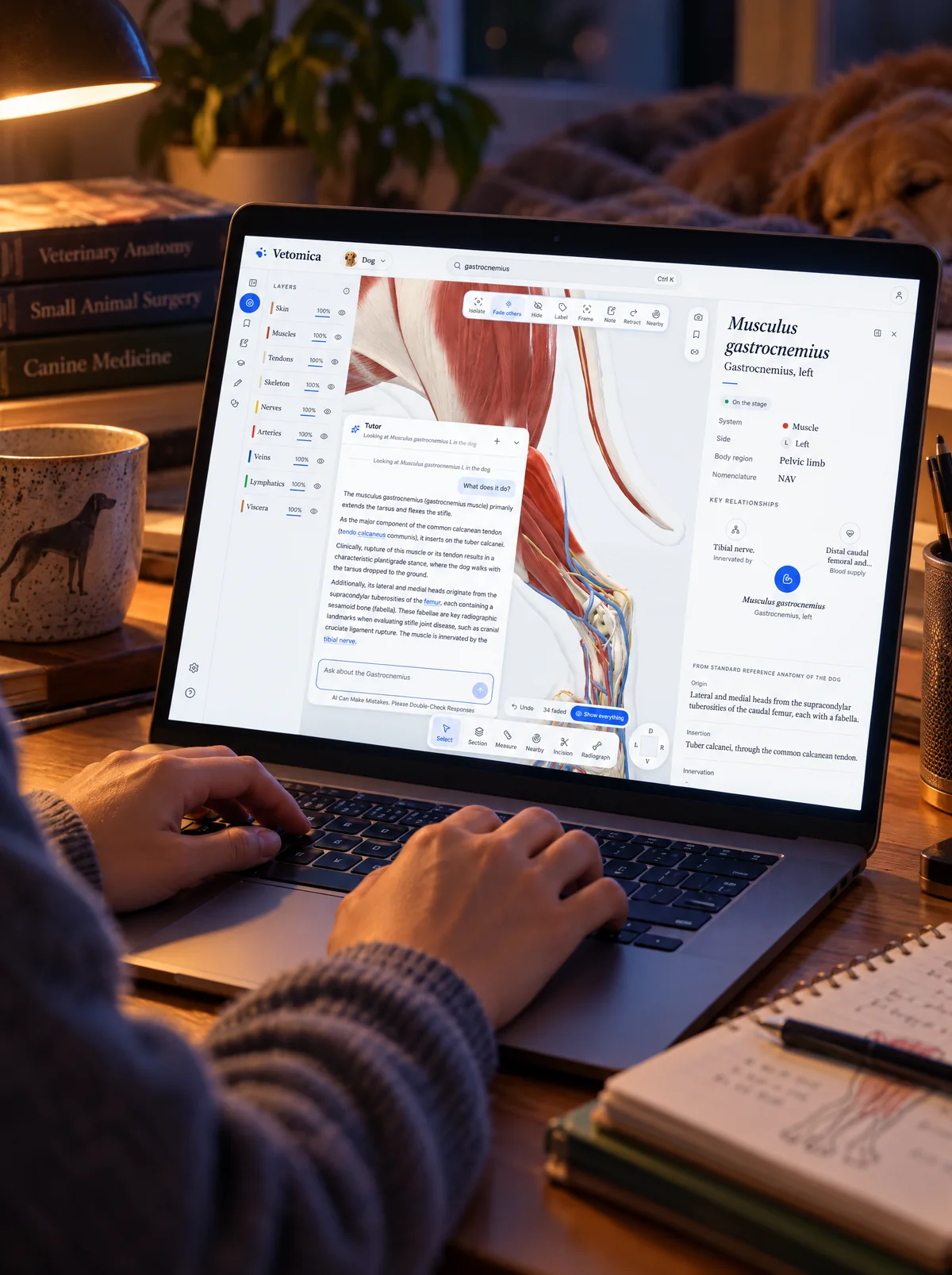 The tutor answering about the gastrocnemius